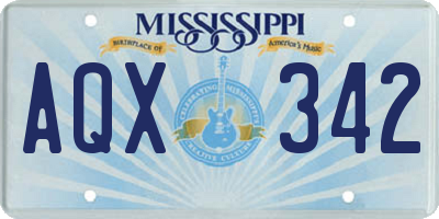 MS license plate AQX342