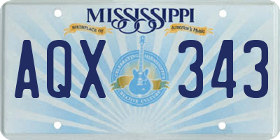 MS license plate AQX343