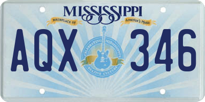 MS license plate AQX346