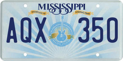 MS license plate AQX350
