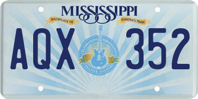 MS license plate AQX352
