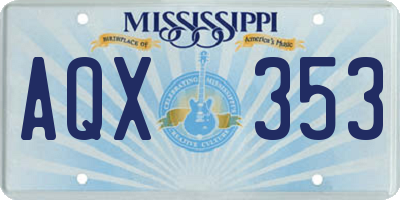 MS license plate AQX353