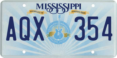 MS license plate AQX354