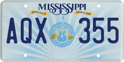 MS license plate AQX355