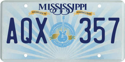 MS license plate AQX357