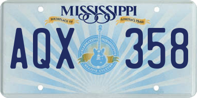 MS license plate AQX358