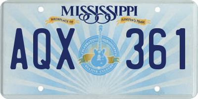 MS license plate AQX361