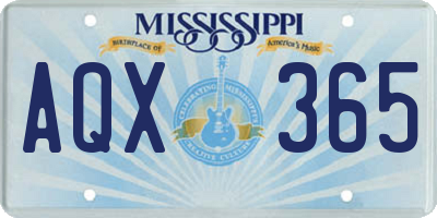 MS license plate AQX365