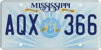 MS license plate AQX366