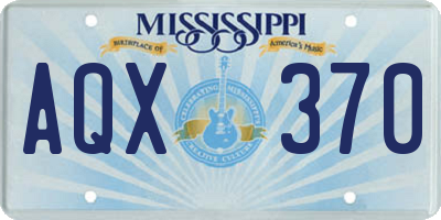 MS license plate AQX370