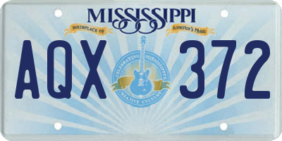 MS license plate AQX372
