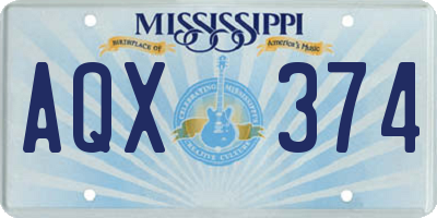 MS license plate AQX374