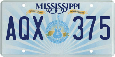 MS license plate AQX375
