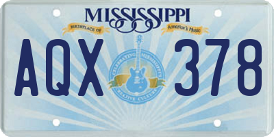 MS license plate AQX378