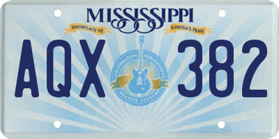 MS license plate AQX382