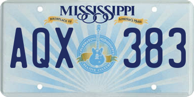 MS license plate AQX383