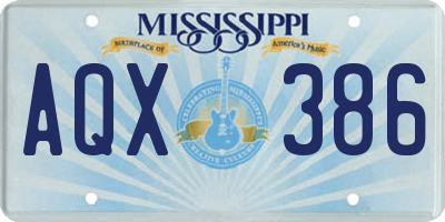 MS license plate AQX386