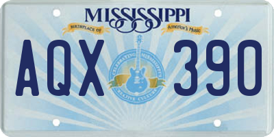 MS license plate AQX390