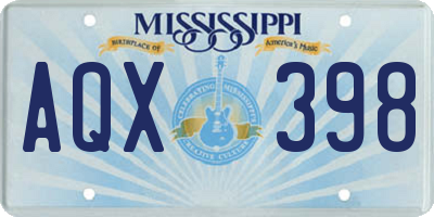 MS license plate AQX398