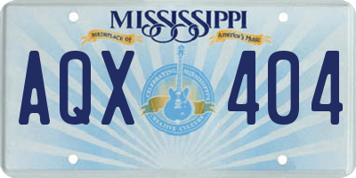 MS license plate AQX404