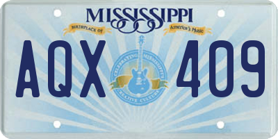 MS license plate AQX409