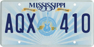 MS license plate AQX410