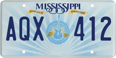 MS license plate AQX412