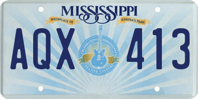 MS license plate AQX413