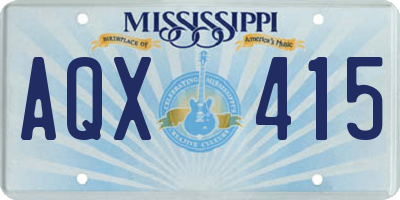 MS license plate AQX415
