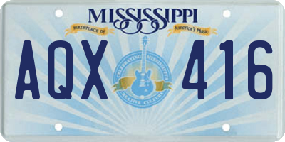 MS license plate AQX416