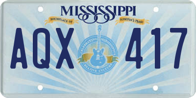 MS license plate AQX417