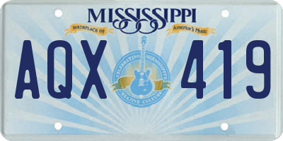 MS license plate AQX419