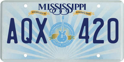 MS license plate AQX420