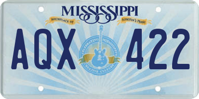 MS license plate AQX422