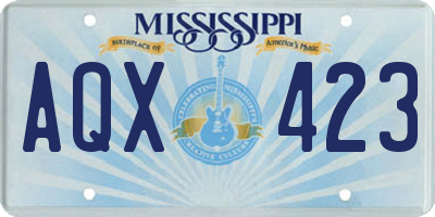 MS license plate AQX423