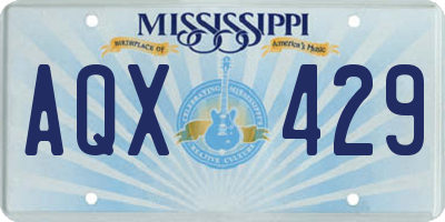 MS license plate AQX429