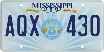 MS license plate AQX430