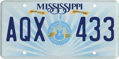 MS license plate AQX433