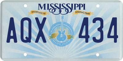 MS license plate AQX434