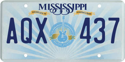 MS license plate AQX437