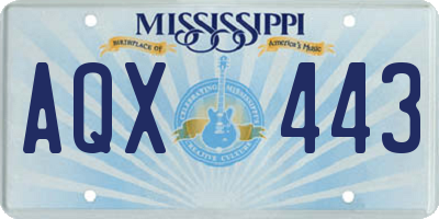 MS license plate AQX443