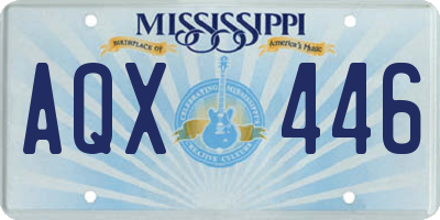 MS license plate AQX446