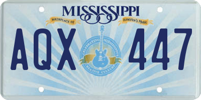 MS license plate AQX447