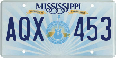 MS license plate AQX453