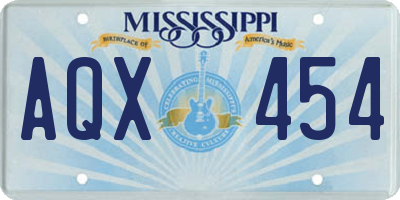 MS license plate AQX454