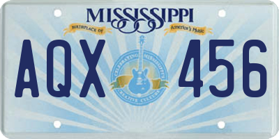 MS license plate AQX456