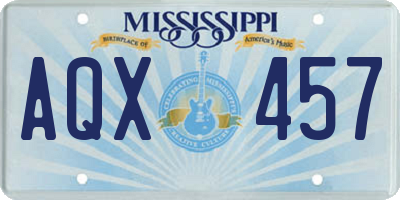 MS license plate AQX457