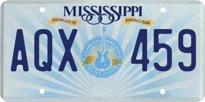 MS license plate AQX459