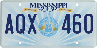 MS license plate AQX460