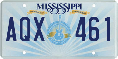 MS license plate AQX461